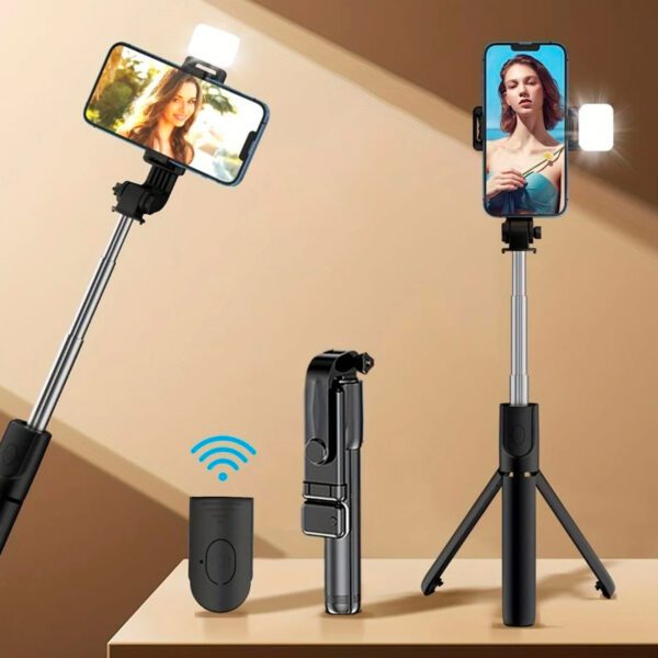 Palo Selfie Con Luz Trípode y Control Inalámbrico